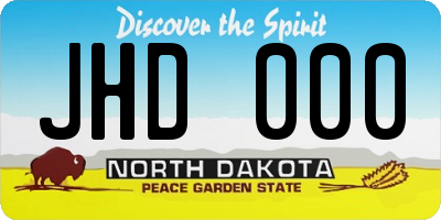 ND license plate JHD000