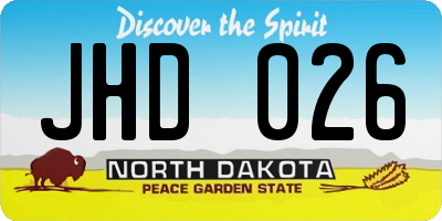 ND license plate JHD026