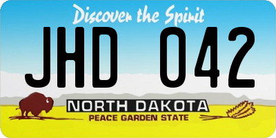 ND license plate JHD042