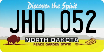 ND license plate JHD052