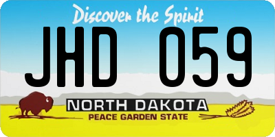 ND license plate JHD059