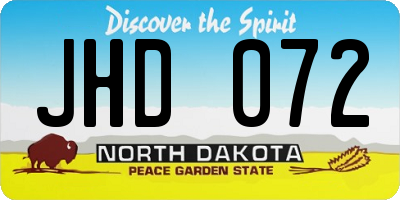 ND license plate JHD072