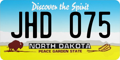 ND license plate JHD075