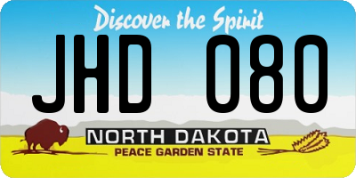 ND license plate JHD080
