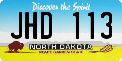 ND license plate JHD113
