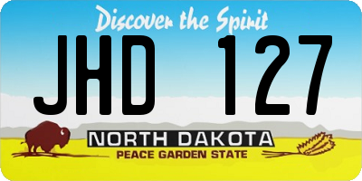 ND license plate JHD127