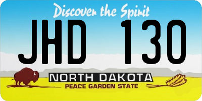 ND license plate JHD130