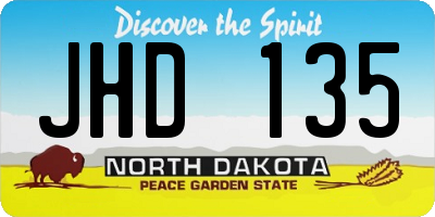ND license plate JHD135