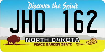 ND license plate JHD162