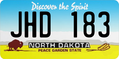 ND license plate JHD183