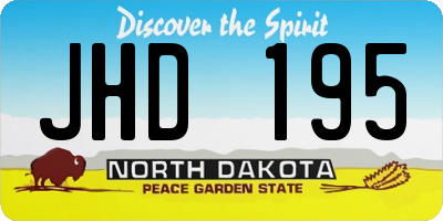 ND license plate JHD195