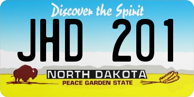 ND license plate JHD201