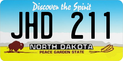ND license plate JHD211