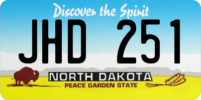 ND license plate JHD251