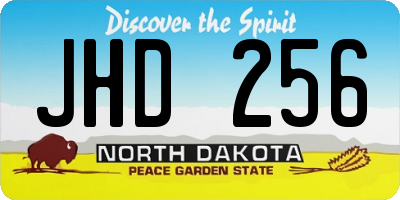ND license plate JHD256