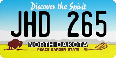 ND license plate JHD265