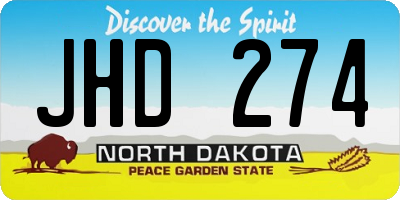ND license plate JHD274