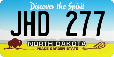 ND license plate JHD277
