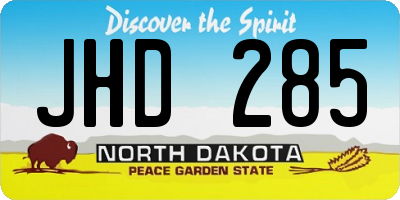 ND license plate JHD285