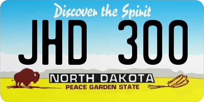 ND license plate JHD300