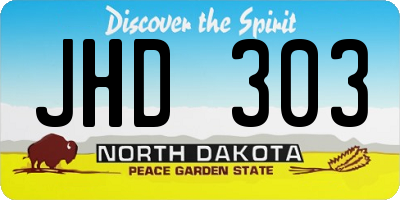 ND license plate JHD303