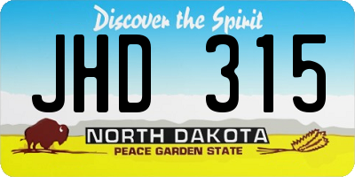 ND license plate JHD315