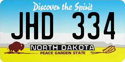 ND license plate JHD334