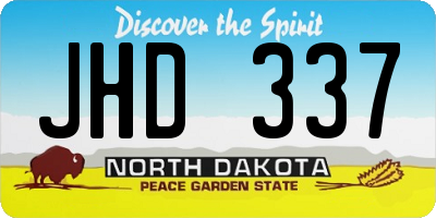ND license plate JHD337