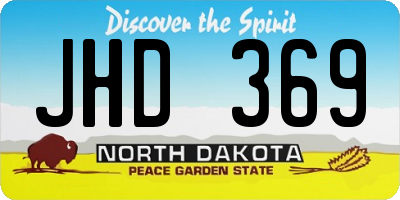 ND license plate JHD369