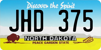 ND license plate JHD375
