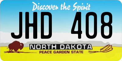 ND license plate JHD408