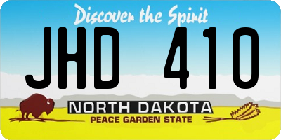 ND license plate JHD410