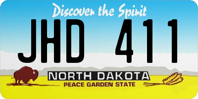 ND license plate JHD411