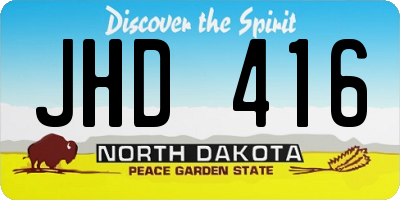 ND license plate JHD416