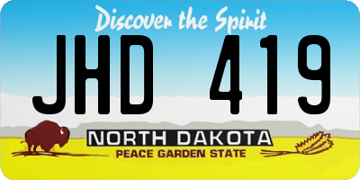 ND license plate JHD419