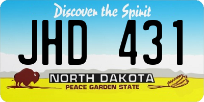 ND license plate JHD431