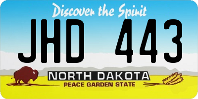 ND license plate JHD443