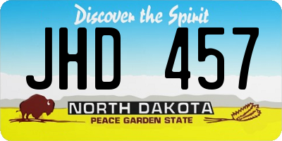 ND license plate JHD457