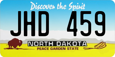 ND license plate JHD459