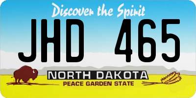 ND license plate JHD465