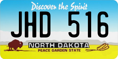 ND license plate JHD516