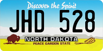 ND license plate JHD528