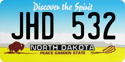 ND license plate JHD532