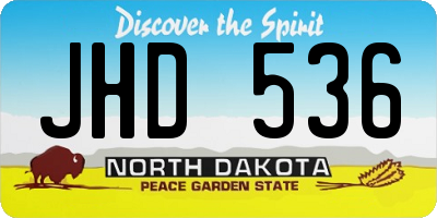 ND license plate JHD536