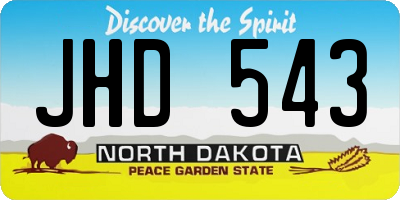 ND license plate JHD543