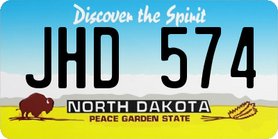 ND license plate JHD574