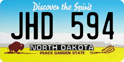 ND license plate JHD594