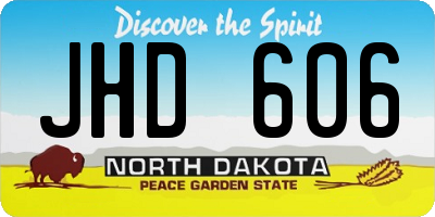 ND license plate JHD606