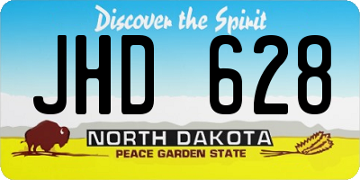 ND license plate JHD628