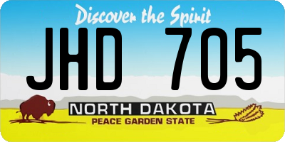 ND license plate JHD705